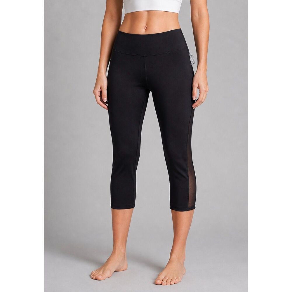 EVCR Active Mesh Leg High Rise Leggings Black L